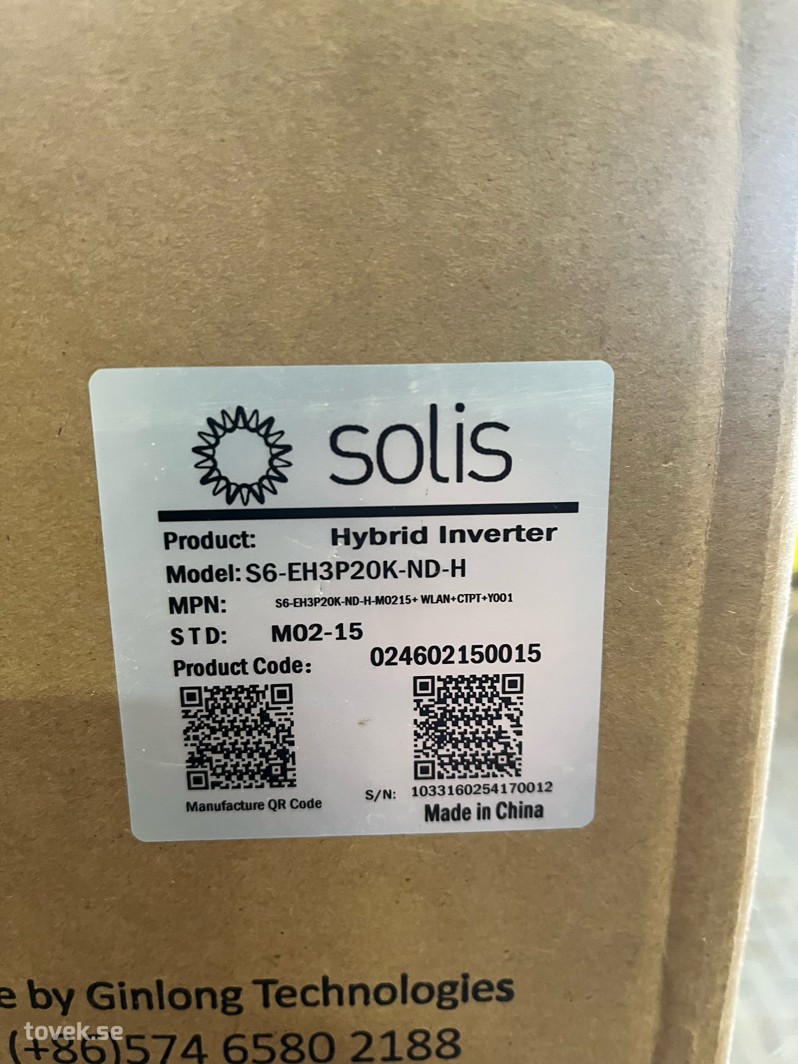 Solis Hybrid inverter S6-EH3P20K-ND-H