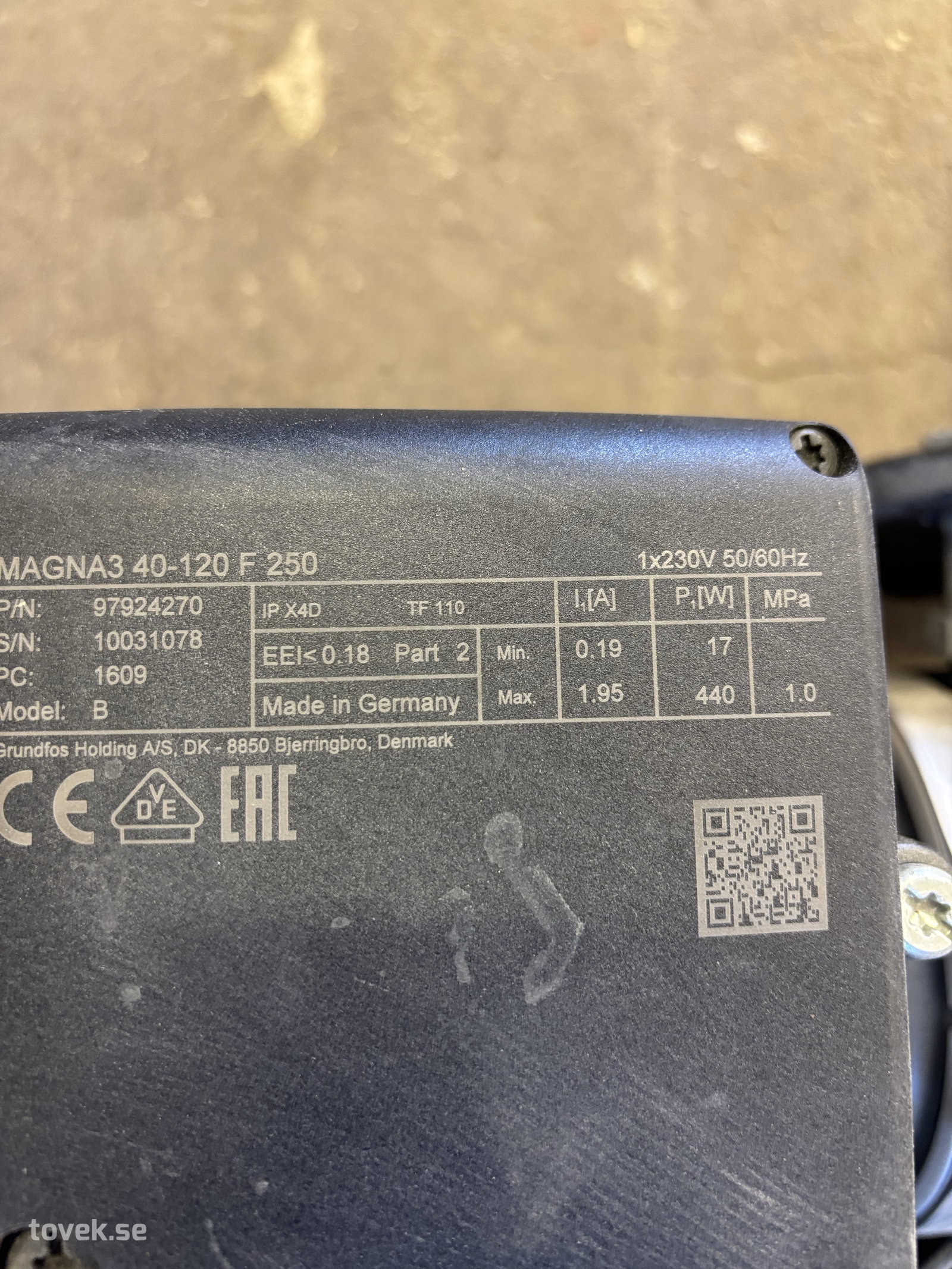 Grundfos cirkulationspump magna 3. 40-120 F250