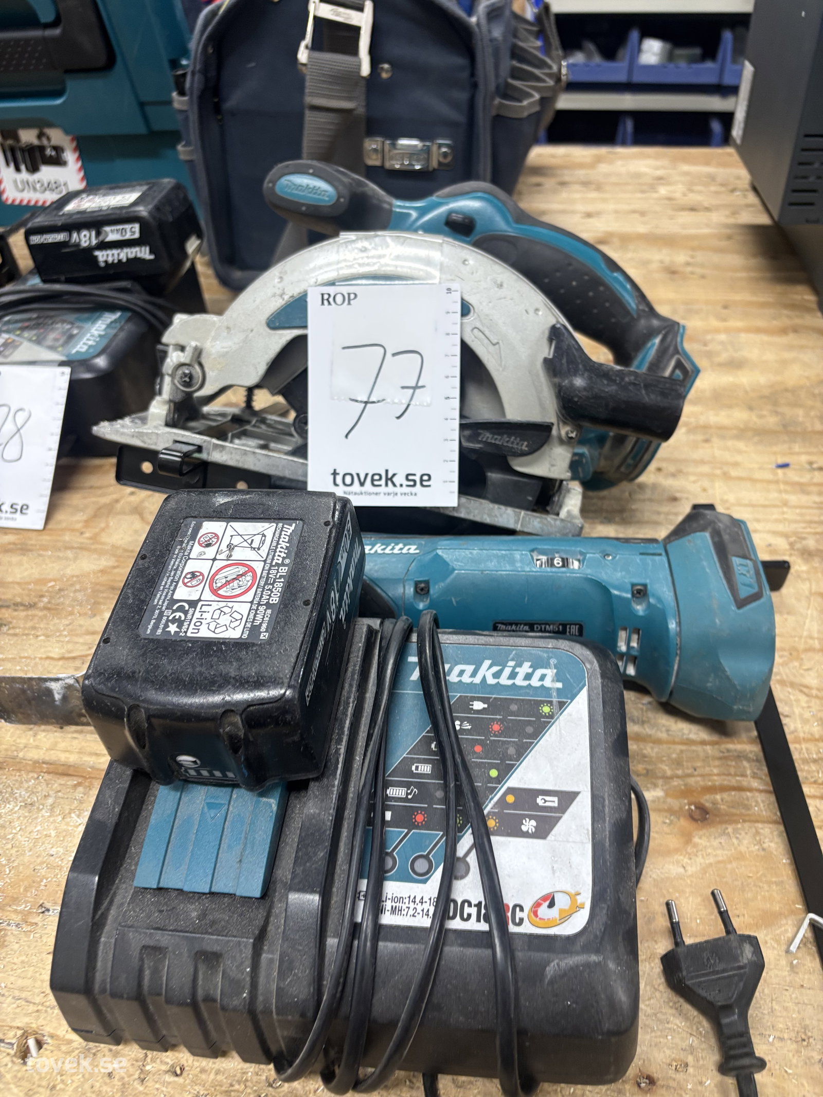 Cirkelsåg, multimaskin med 1 batteri och laddare 