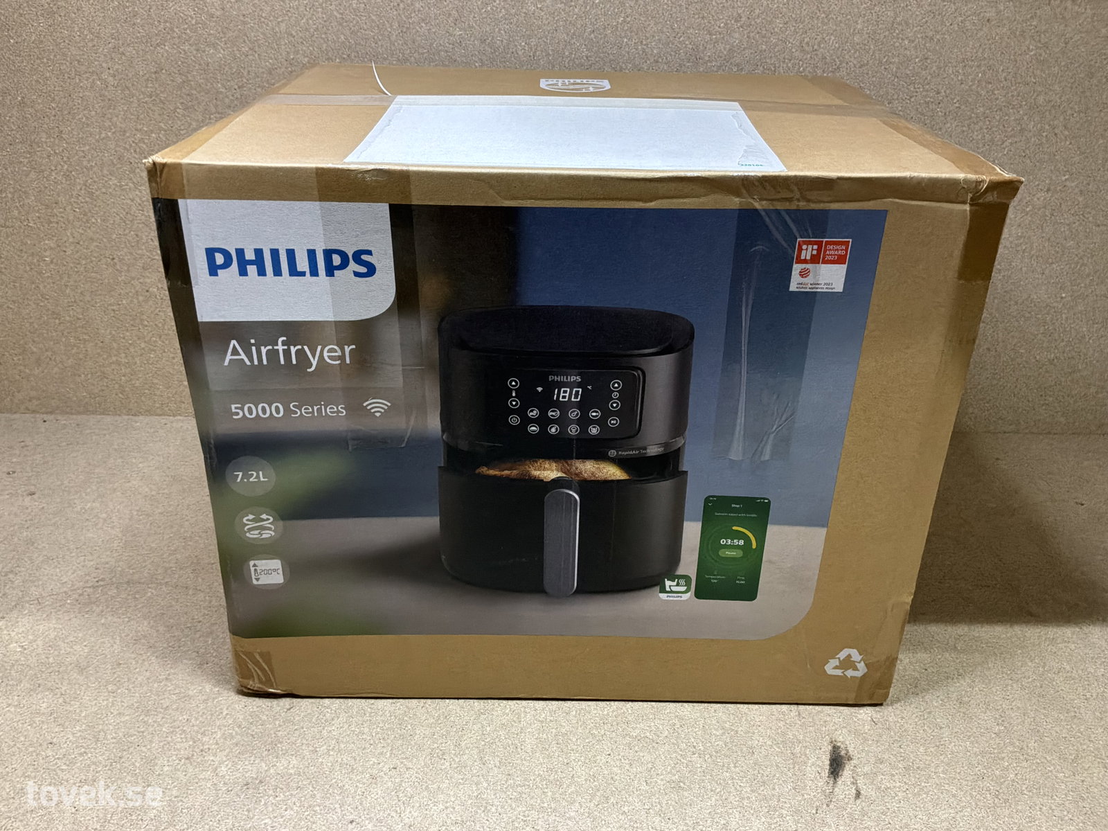 Airfryer, Philips, 5000 Series, skadat emballage, bruten förpackning, okänt skick på auktion i Ätran hos Toveks Auktioner