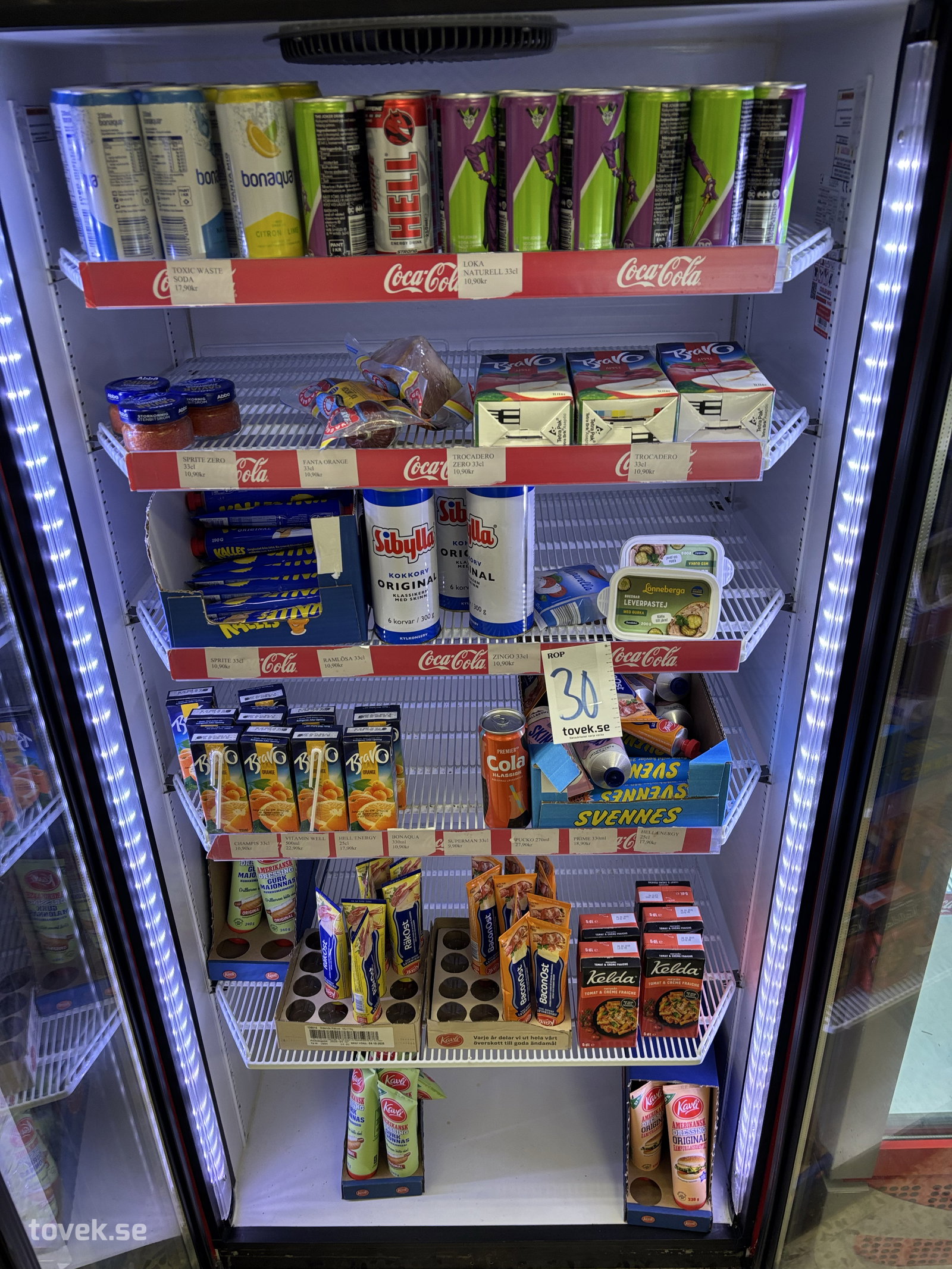 Allt innehåll i kylen 