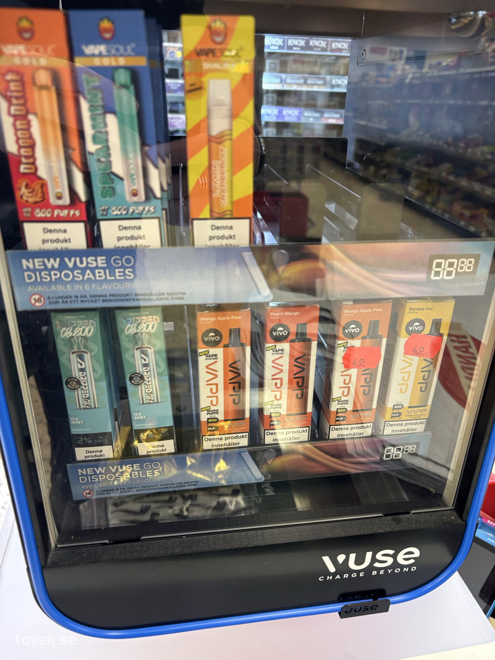 Vapes (ej butikshyllor)