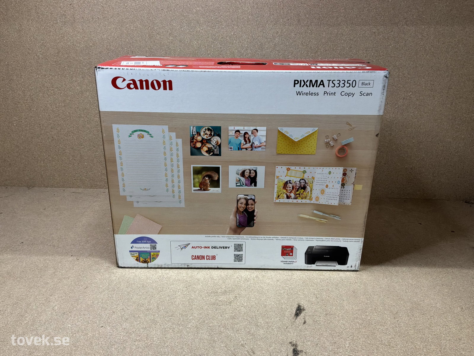 Skrivare, Canon, Pixma TS3350, bruten förpackning på auktion i Ätran hos Toveks Auktioner