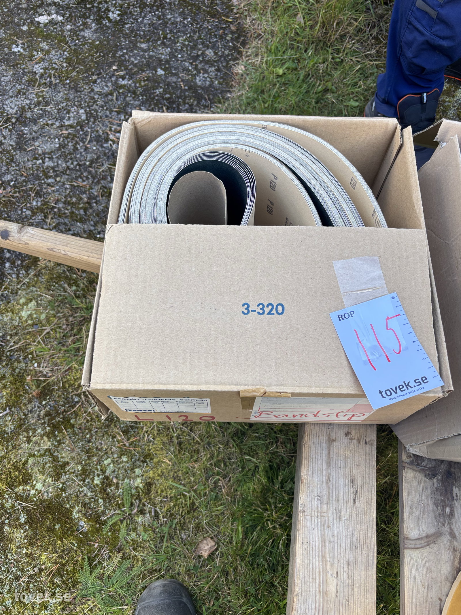 Slipband 150 x 6800 x 120 på auktion i Sundsvall hos Toveks Auktioner