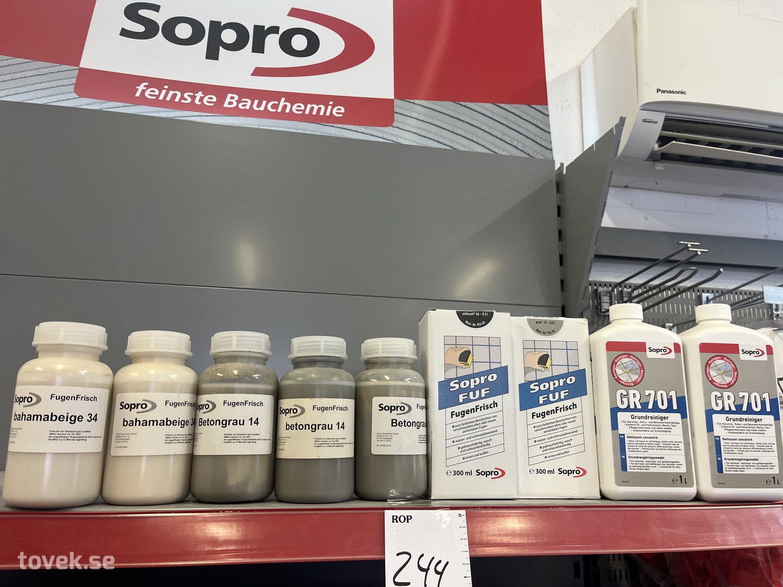 Sopro FugenFrisch FUF Fogfärg och Sopro GR 701 Grundreiniger Rengöringskoncentrat på auktion i Östersund hos Toveks Auktioner