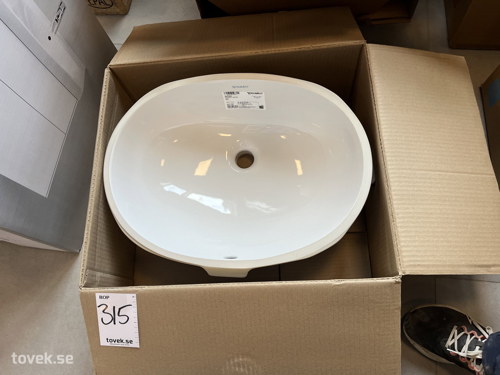 Duravit Santosa 046651 Ovalt underlimmat tvättställ på auktion i Östersund hos Toveks Auktioner