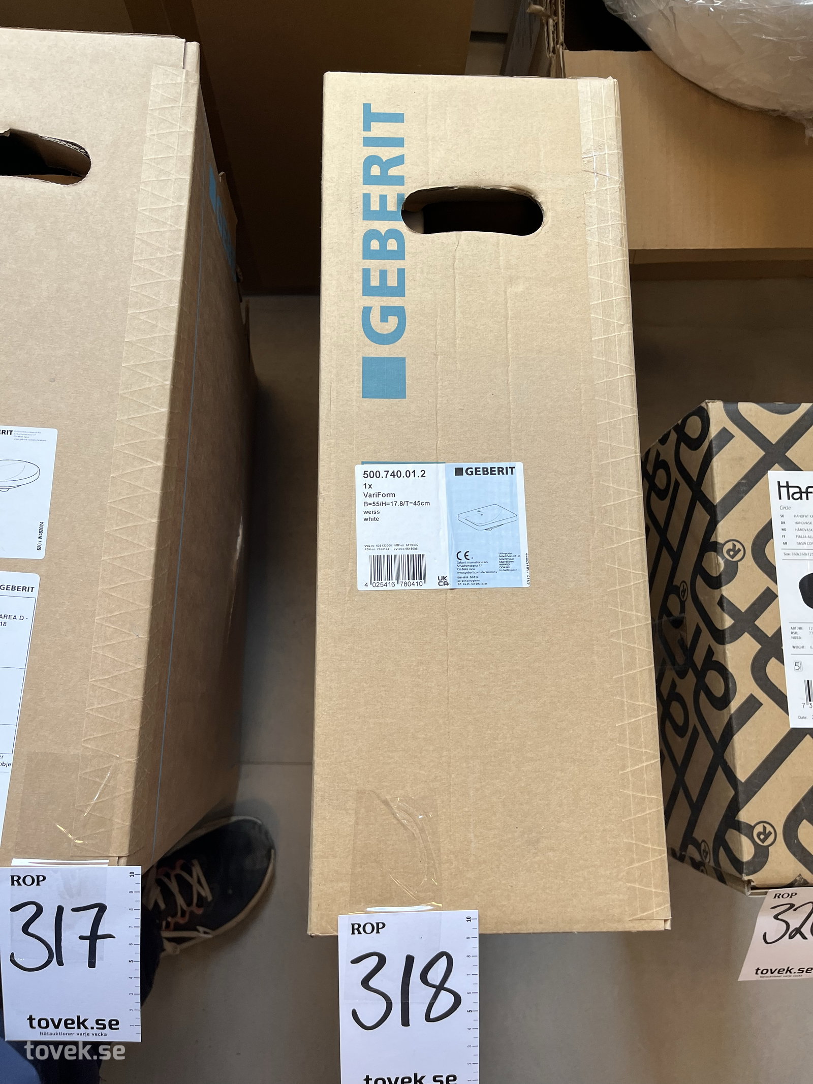 Geberit VariForm Rektangulärt tvättställ på auktion i Östersund hos Toveks Auktioner