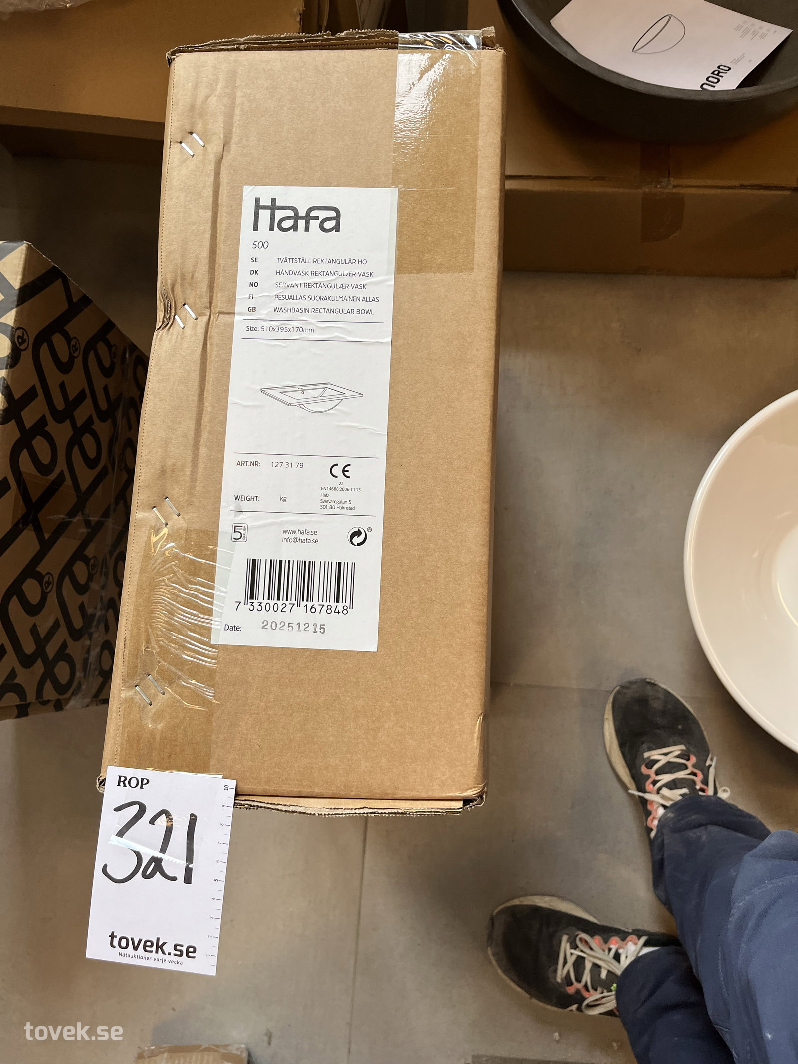 Hafa 500 Rektangulär Ho Nedsänkt tvättställ på auktion i Östersund hos Toveks Auktioner