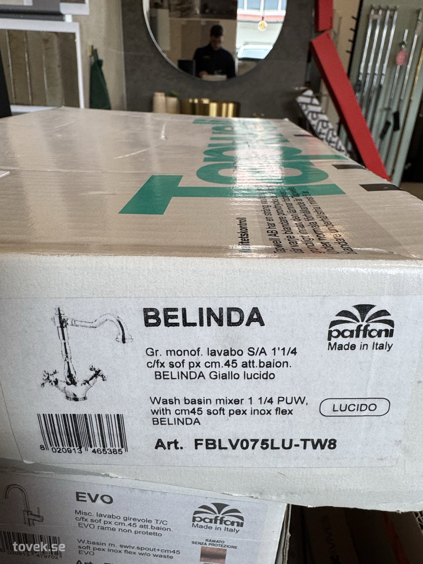 Tvättställsblandare, polerad mässing/guldton på auktion i Östersund hos Toveks Auktioner