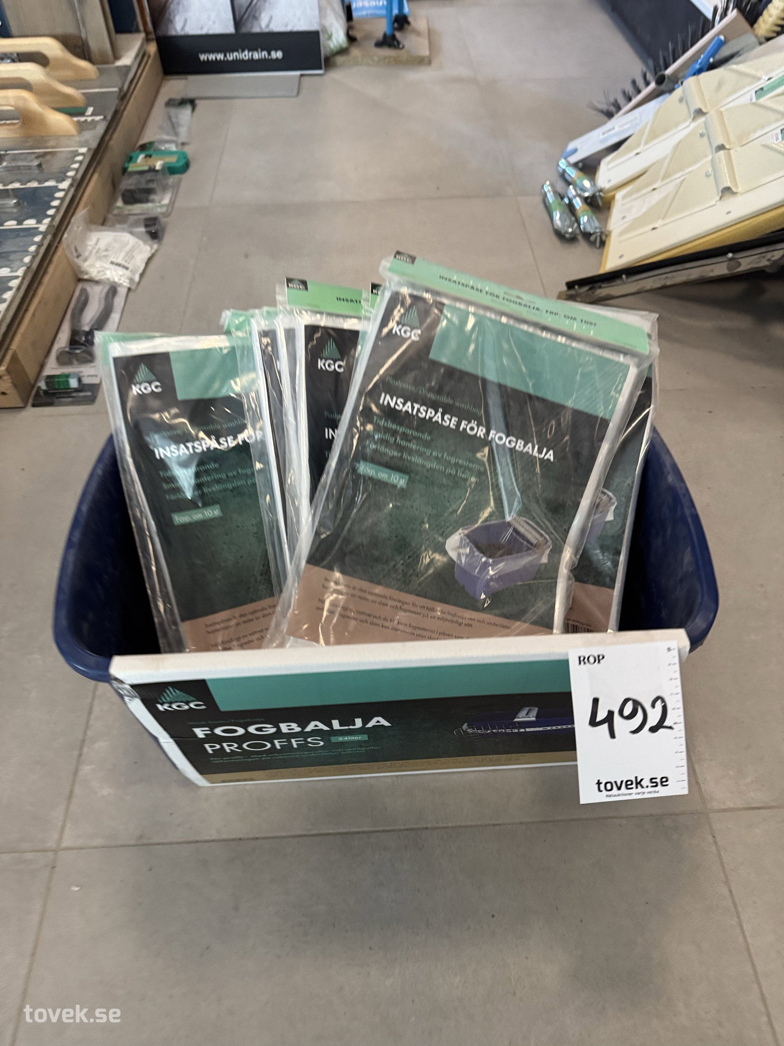 Fogbalja och 6st insatspåsar på auktion i Östersund hos Toveks Auktioner