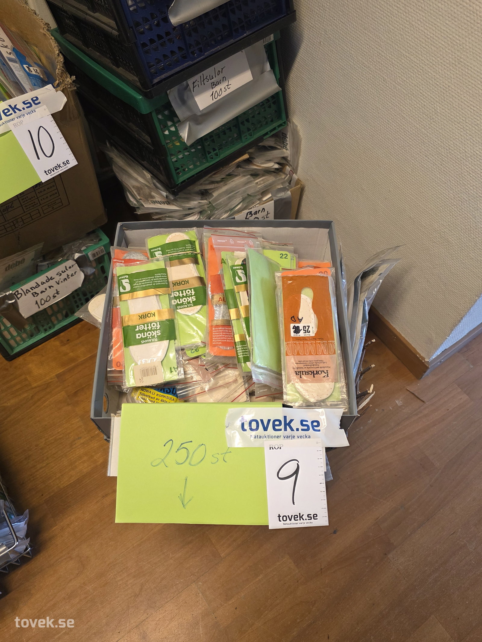 Parti med sulor, ca 250 st på auktion i Filipstad hos Toveks Auktioner