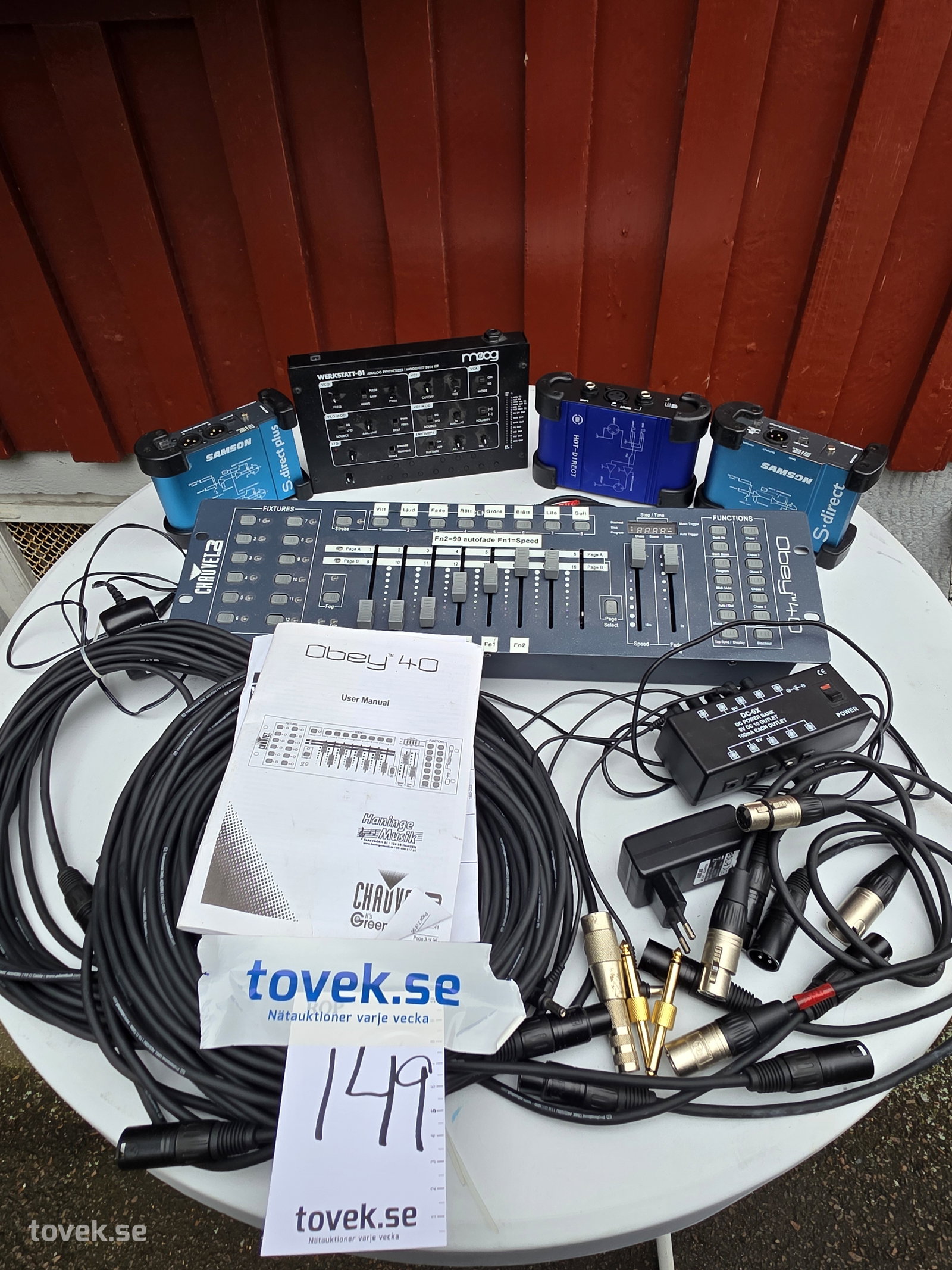 Ljud- & ljuspaket på auktion i Hammarö hos Toveks Auktioner