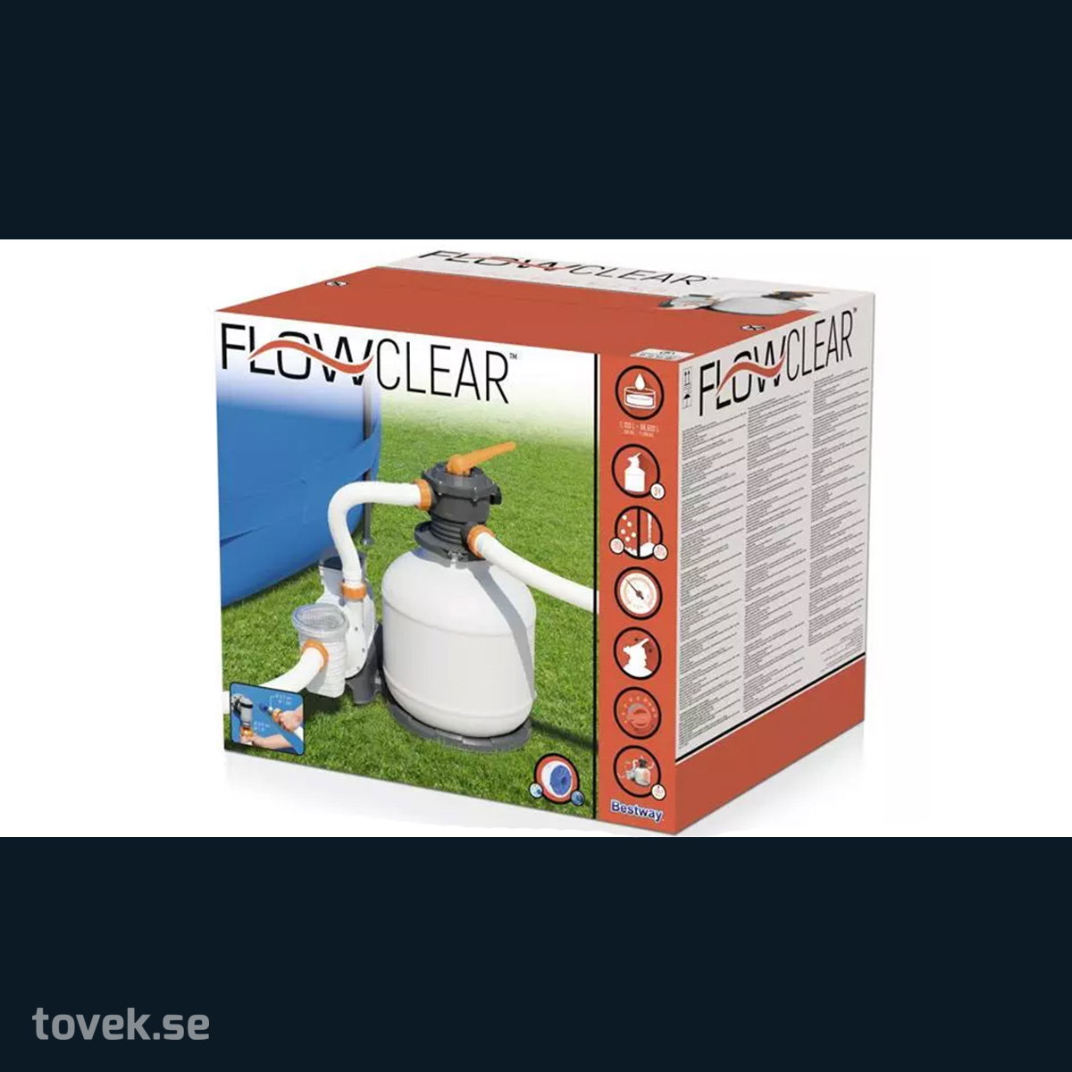 Bestway Sandfilter med pump 65kbm ny i förpackning på auktion i Hillerstorp hos Toveks Auktioner