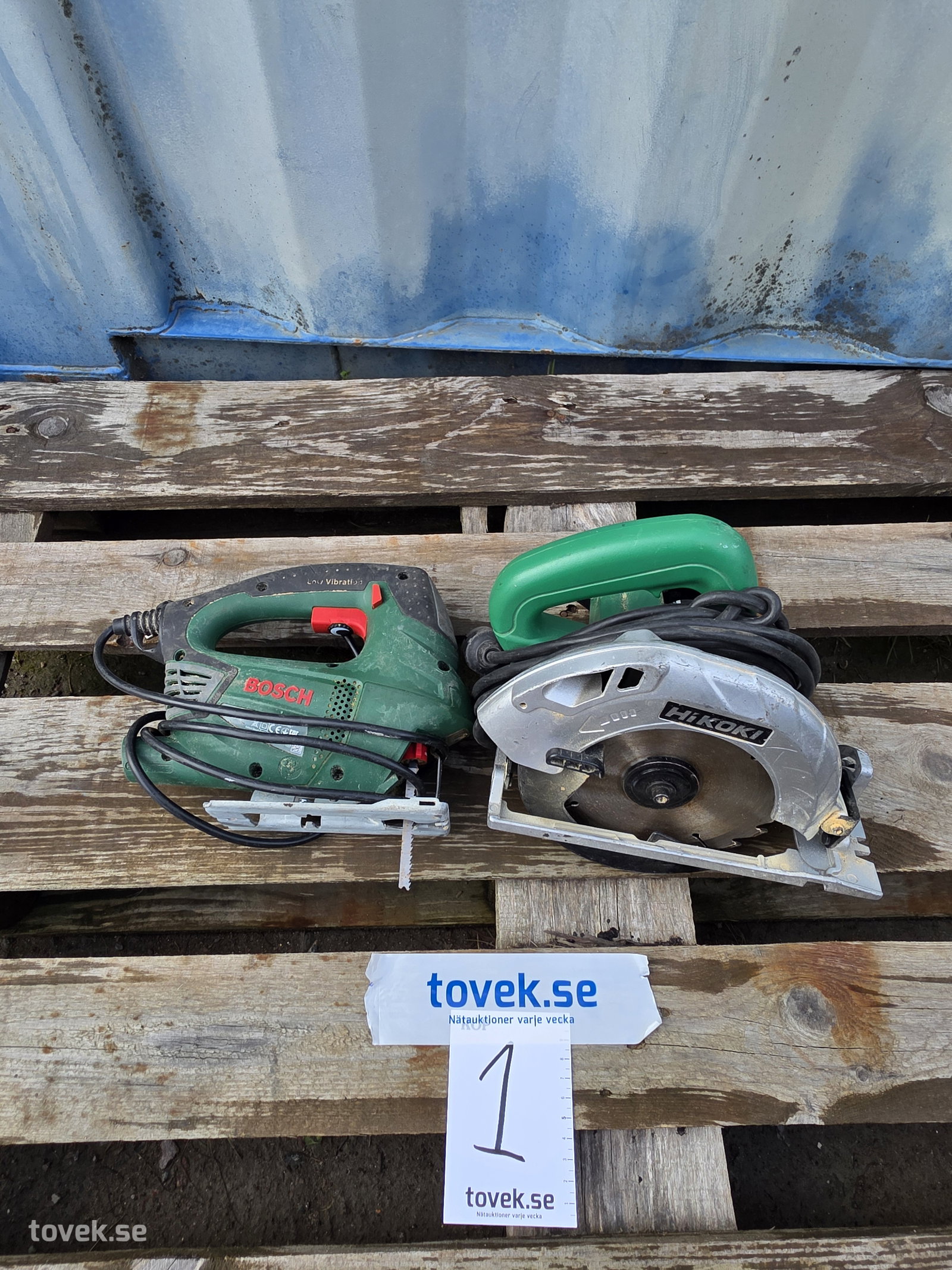 Sågpaket Cirkelsåg & Sticksåg Bosch/Hikoki på auktion i Hammarö hos Toveks Auktioner
