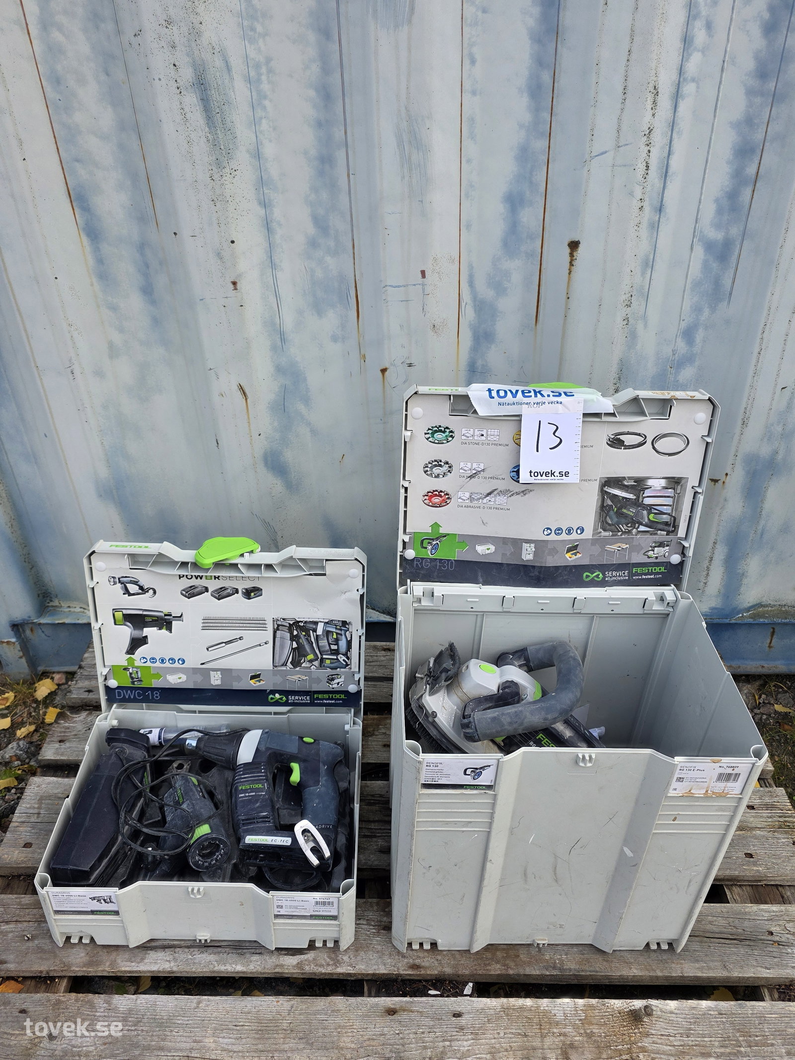 Maskinpaket Festool på auktion i Hammarö hos Toveks Auktioner