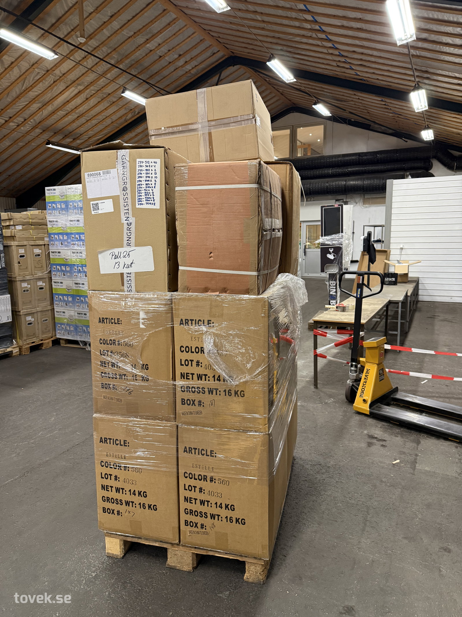 Parti med garn ca 200kg