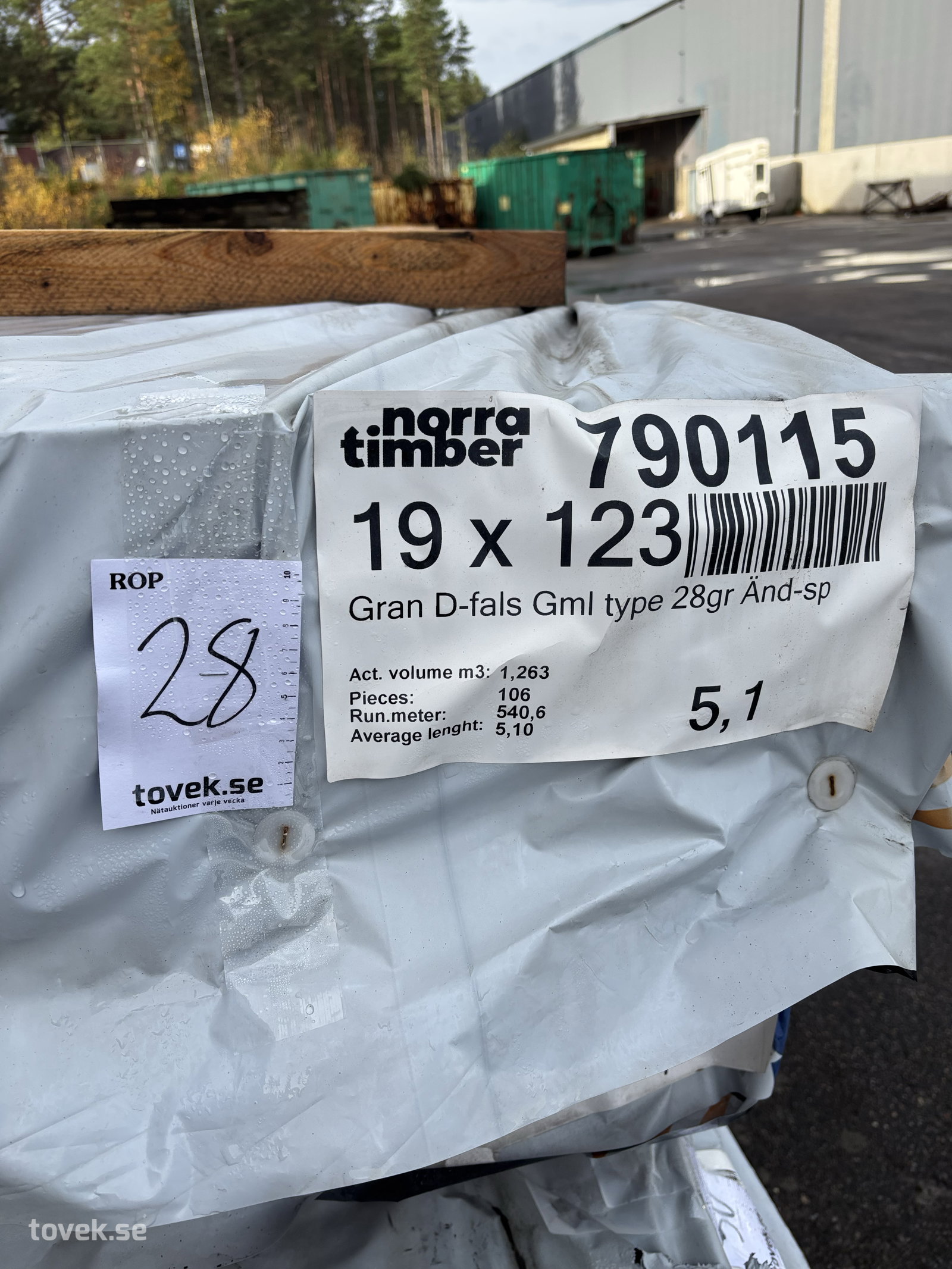 19 x 123 D-fals 5,1m. Lpm 540m. 1,26m3